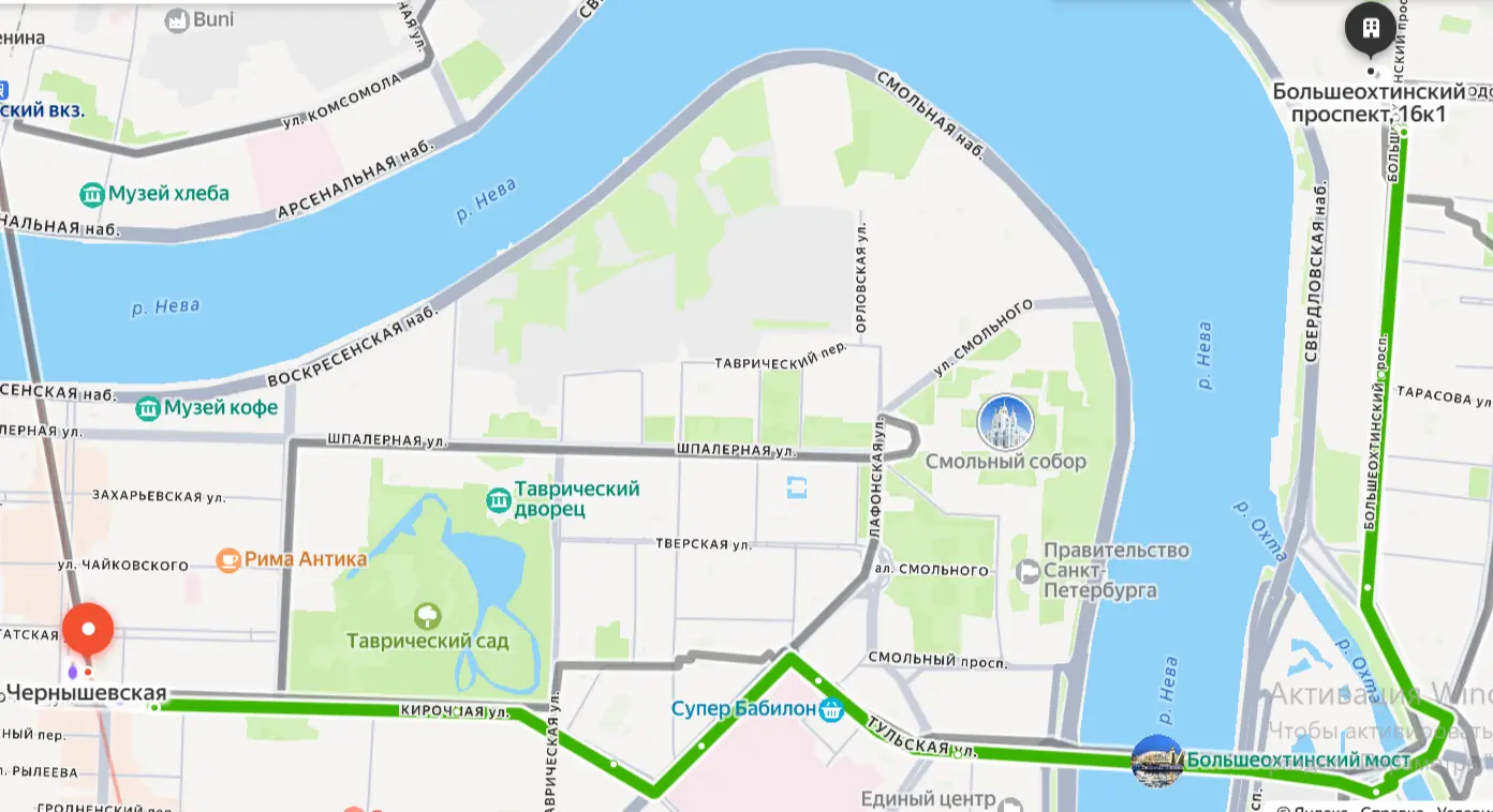 карта маршрута